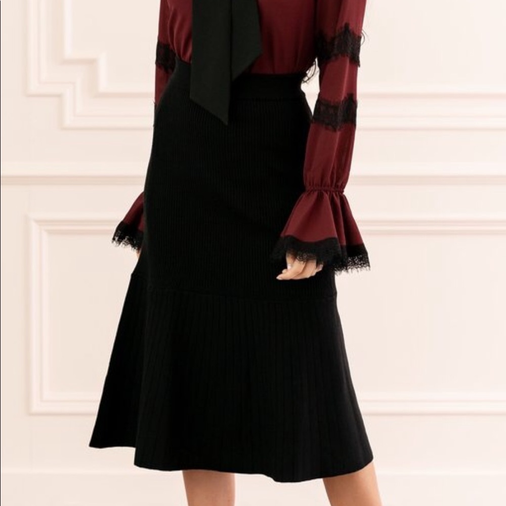 NWT Rachel Parcell ribbed knit skirt in ebony